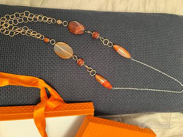 Collana agata arancio
