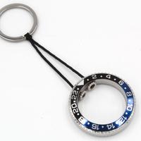 Portachiavi Acciaio Ghiera Nero/Blu Tribute Rolex