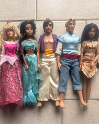 Bambole Disney Store classic 5 pezzi Aladdin Pocah