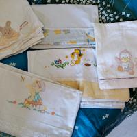 lenzuola per culla e navicella 