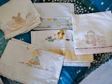 lenzuola per culla e navicella 
