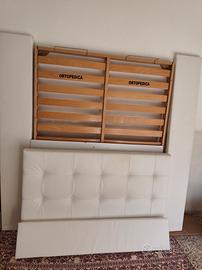 letto contenitore in pelle bianco 140x190