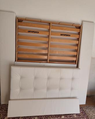 letto contenitore in pelle bianco 140x190