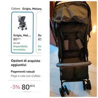 passeggino fino 15kg leggero pagato 80€