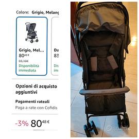 passeggino fino 15kg leggero pagato 80€