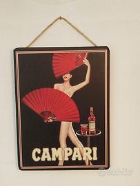 stampa su legno, campari