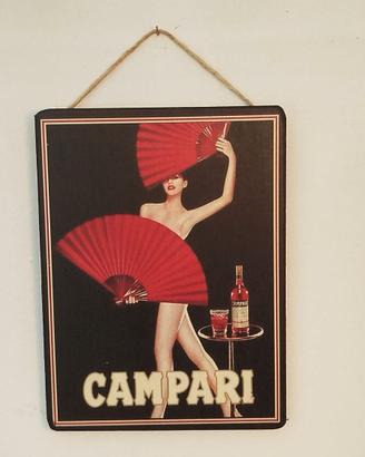 stampa su legno, campari