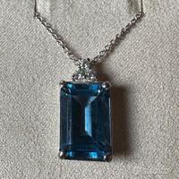 COLLANA ORO 18kt. CON DIAMANTI E TOPAZIO LONDON