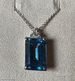 COLLANA ORO 18kt. CON DIAMANTI E TOPAZIO LONDON