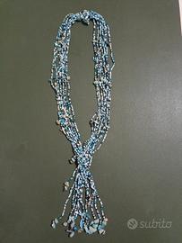 Collana multifilo etnica di perle in vetro