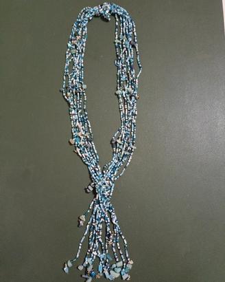 Collana multifilo etnica di perle in vetro