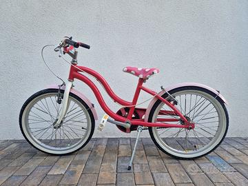Bicicletta da bambina / ragazzina rosa e rossa