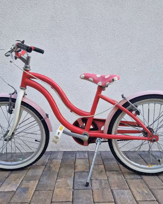 Bicicletta da bambina / ragazzina rosa e rossa