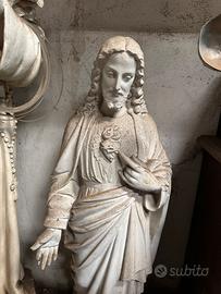 Statua Antica Gesso Sacro Cuore
