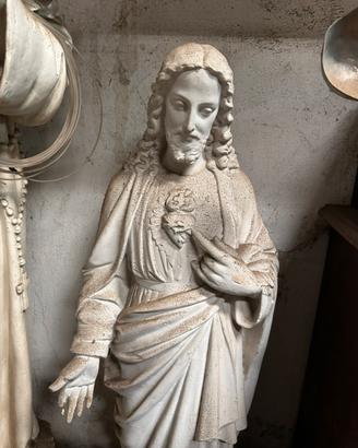 Statua Antica Gesso Sacro Cuore