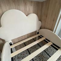 Letto 90x200 imbottito bambino bambina nuvola