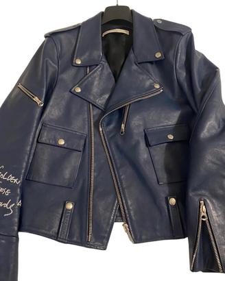 Golden goose chiodo uomo giacca pelle biker stone