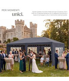 Gazebo 3x6 m o 3x3 impermeabile con 5 pannelli