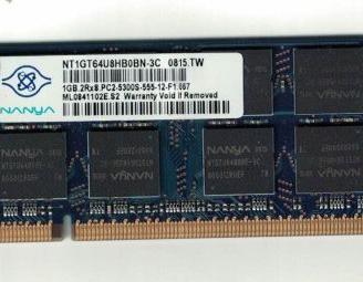 RAM notebook 1GB - Nanya - DDR2 667MHz PC2-5300S