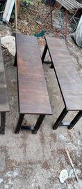 panche e tavolo legno 