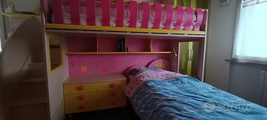 Letti a soppalco cameretta con cassettoni