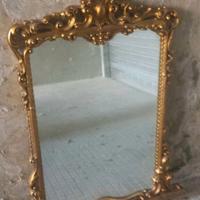 SPECCHIO LEGNO INTAGLIATO DORATO STILE BAROCCO '50