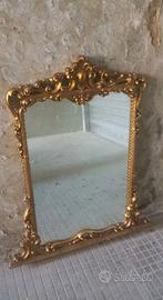 SPECCHIO LEGNO INTAGLIATO DORATO STILE BAROCCO '50