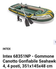 Canotto 351x145x48 con remi e gonfiatore Seahawk 4