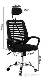 Sedia da ufficio per scrivania lavoro pc computer