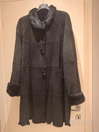 Cappotto Montone vintage donna in vera pelle/lapin
