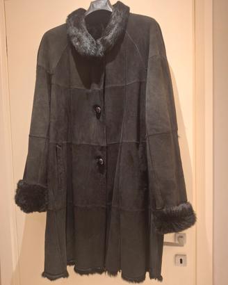 Cappotto Montone vintage donna in vera pelle/lapin