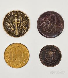 Lotto 4 monete storiche e mondiali d'epoca
