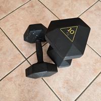 Coppia manubri gommati da 10 kg
