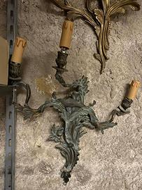 Applique antiche in bronzo e ottone stile Luigi XV