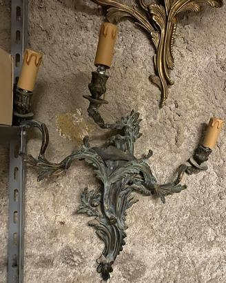 Applique antiche in bronzo e ottone stile Luigi XV
