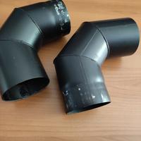 Raccordo 90° per tubo stufa a legna 120mm sp.2mm