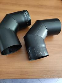 Raccordo 90° per tubo stufa a legna 120mm sp.2mm