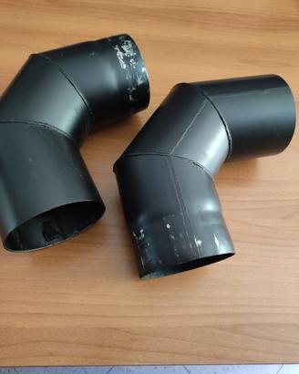 Raccordo 90° per tubo stufa a legna 120mm sp.2mm