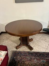 Tavolo rotondo allungabile in legno + 5 sedie