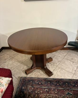Tavolo rotondo allungabile in legno + 5 sedie