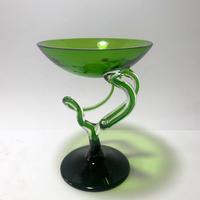 Bicchiere calice in vetro verde Josefina Krosno