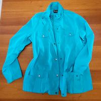 Impermeabile turchese con cappuccio. Tg M