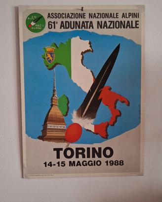Locandina Orig. 61a Adunata Alpini 1988 ,ved desc
