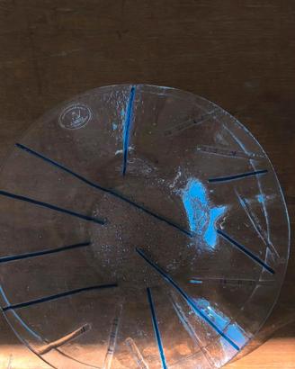 Centrotavola in Vetro Artistico con inserti blu