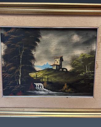 Dipinto olio su tela firmato Barlini con cornice