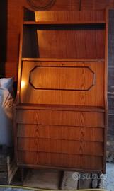 Scrittoio vintage anni '60 in legno impiallacciato