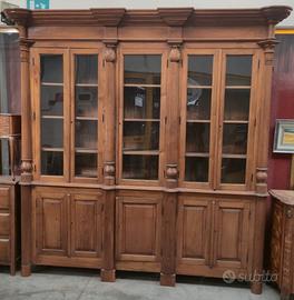 GRANDE E PARTICOLARE LIBRERIA ANTICA IN NOCE