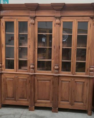 GRANDE E PARTICOLARE LIBRERIA ANTICA IN NOCE