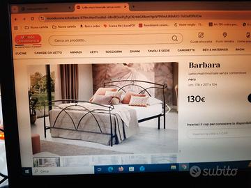 Letto ferro Barbara Nuovo Mondo Conv. metà prezzo