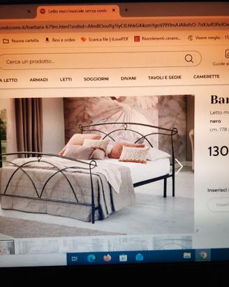 Letto ferro Barbara Nuovo Mondo Conv. metà prezzo